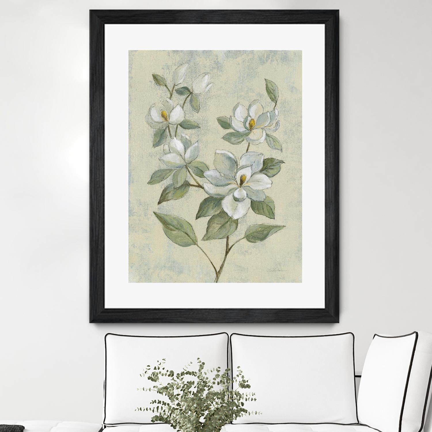 Sage Magnolia by Silvia Vassileva on GIANT ART - florals florals