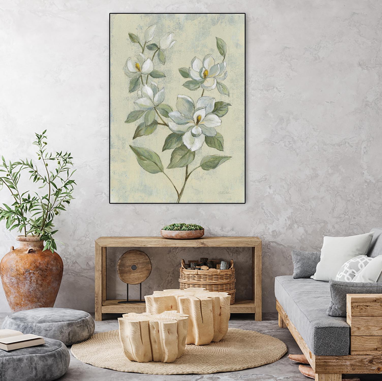 Sage Magnolia by Silvia Vassileva on GIANT ART - florals florals
