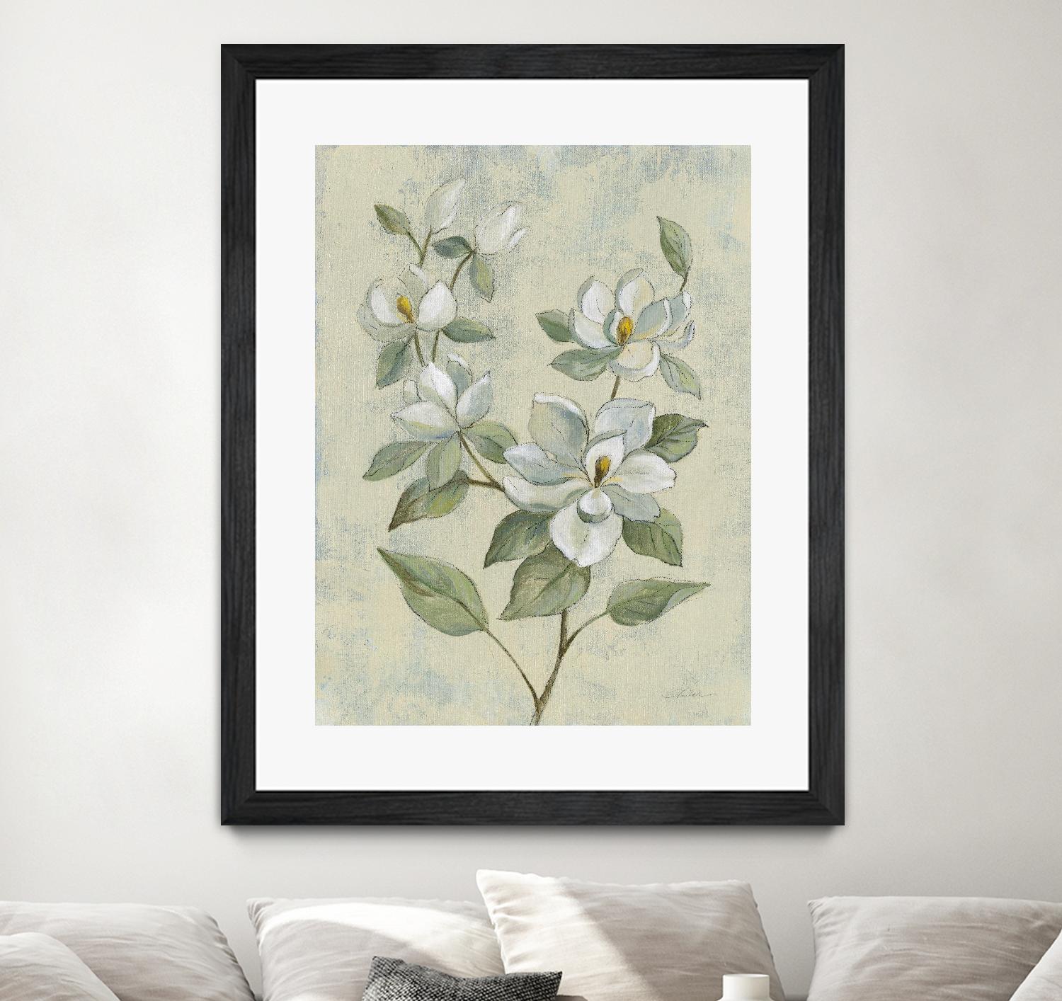 Sage Magnolia by Silvia Vassileva on GIANT ART - florals florals