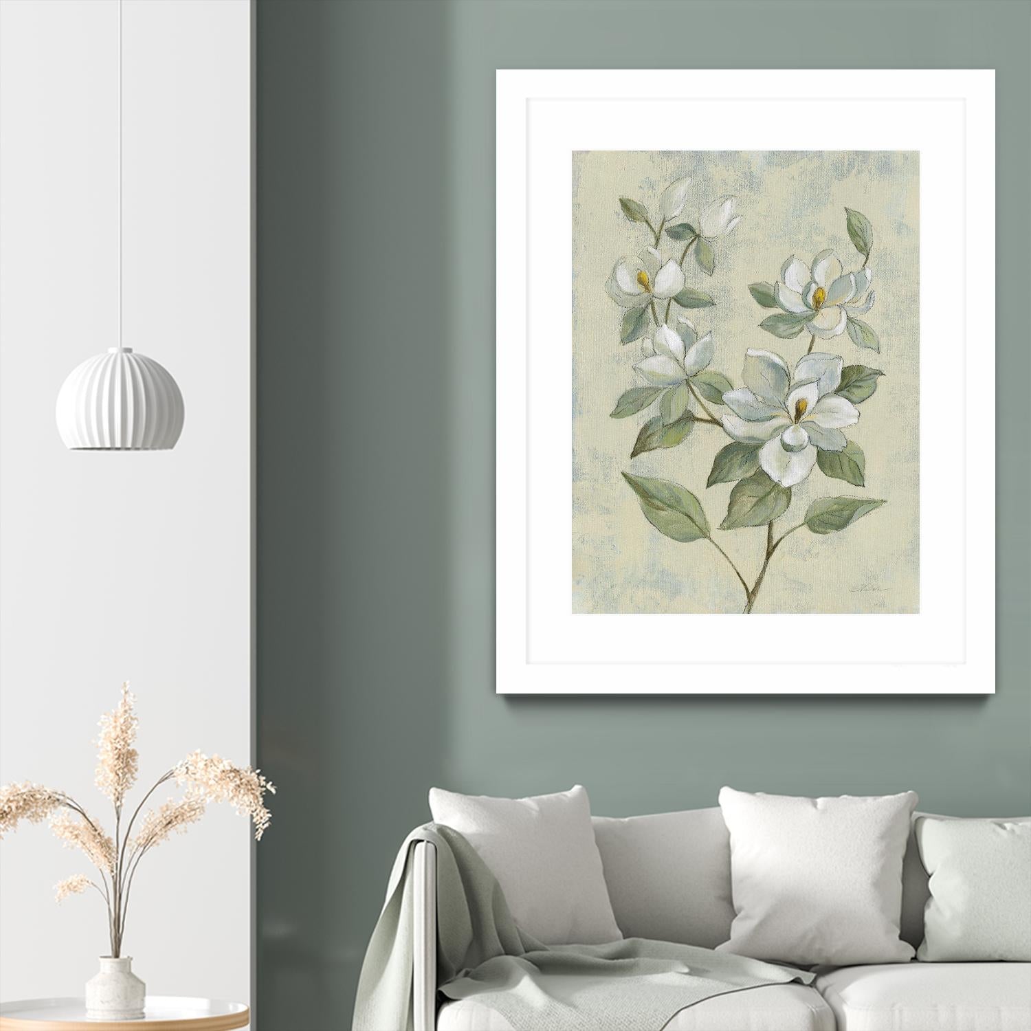 Sage Magnolia by Silvia Vassileva on GIANT ART - florals florals