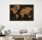 World Map Industrial by Sue Schlabach on GIANT ART - maps black