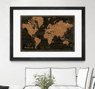 World Map Industrial by Sue Schlabach on GIANT ART - black  maps words and phrases