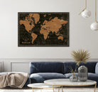 World Map Industrial by Sue Schlabach on GIANT ART - maps black