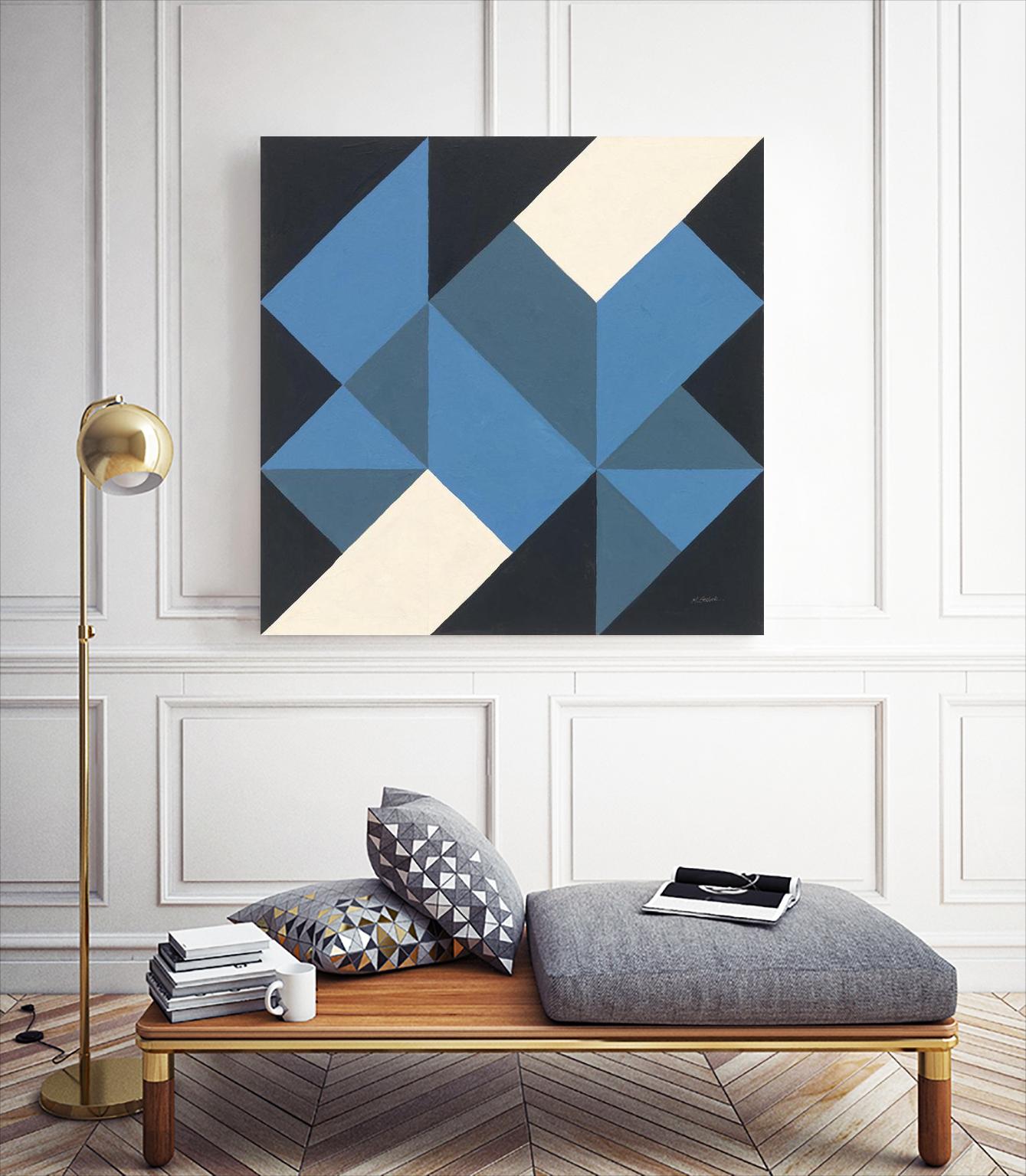 Triangles I by Mike Schick on GIANT ART - blue shapes triangles