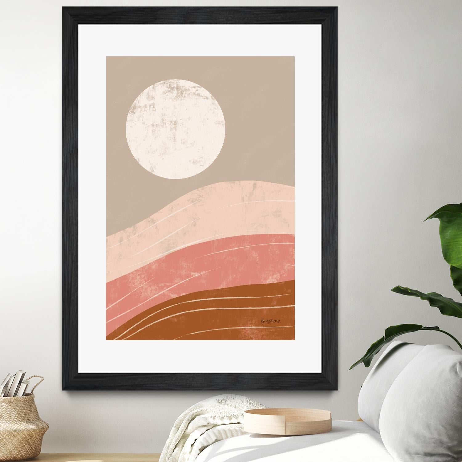 Desert Sunrise I by Becky Thorns on GIANT ART - linear mountains