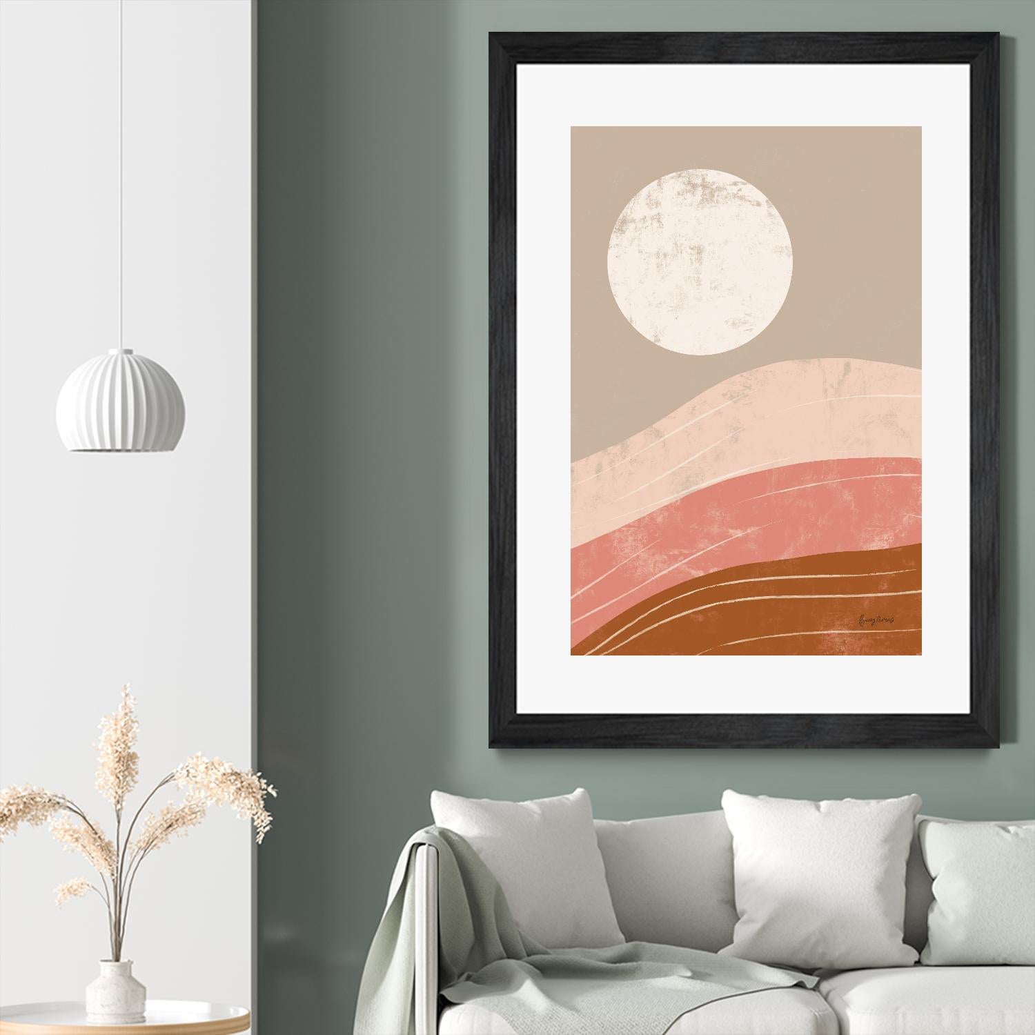 Desert Sunrise I by Becky Thorns on GIANT ART - linear mountains