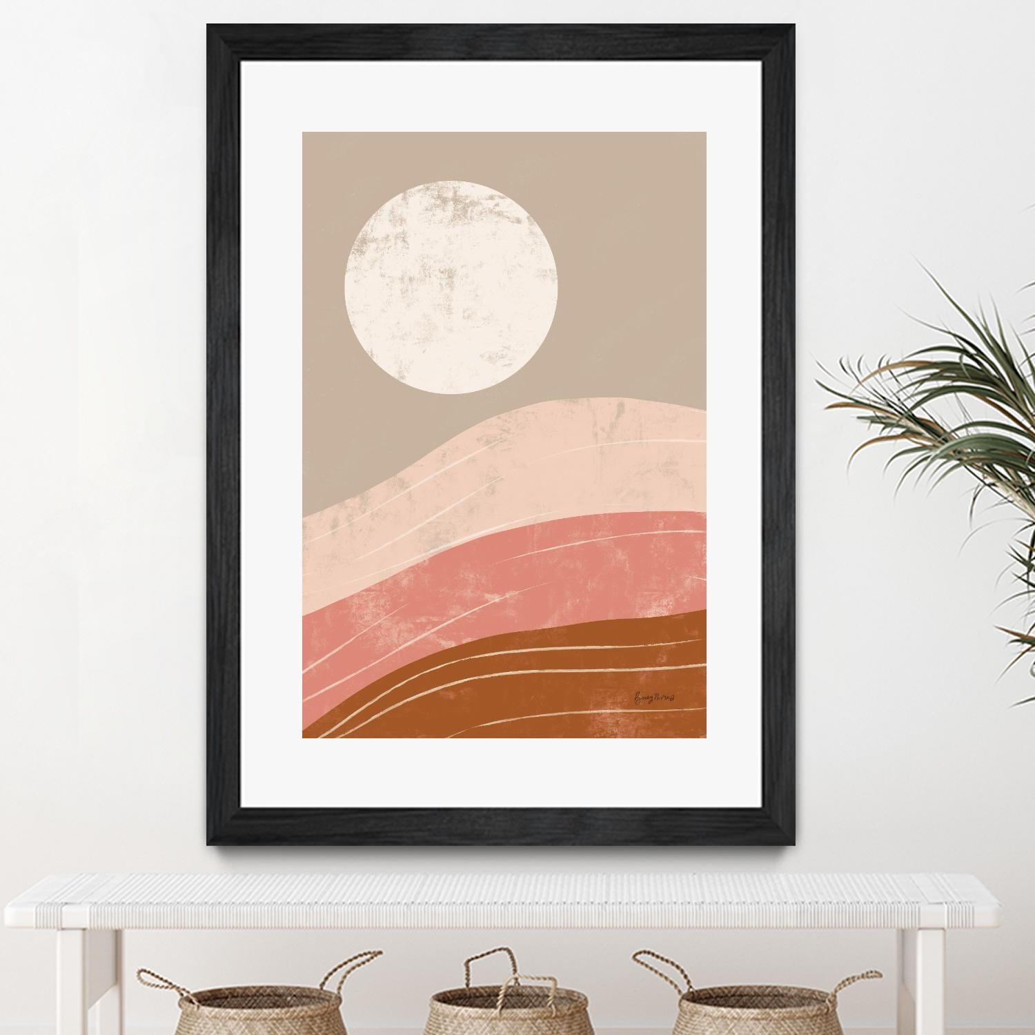 Desert Sunrise I by Becky Thorns on GIANT ART - linear mountains