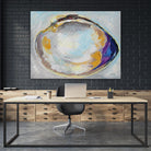 Open Quahog II by Jeanette Vertentes on GIANT ART - coastal & nautical blue