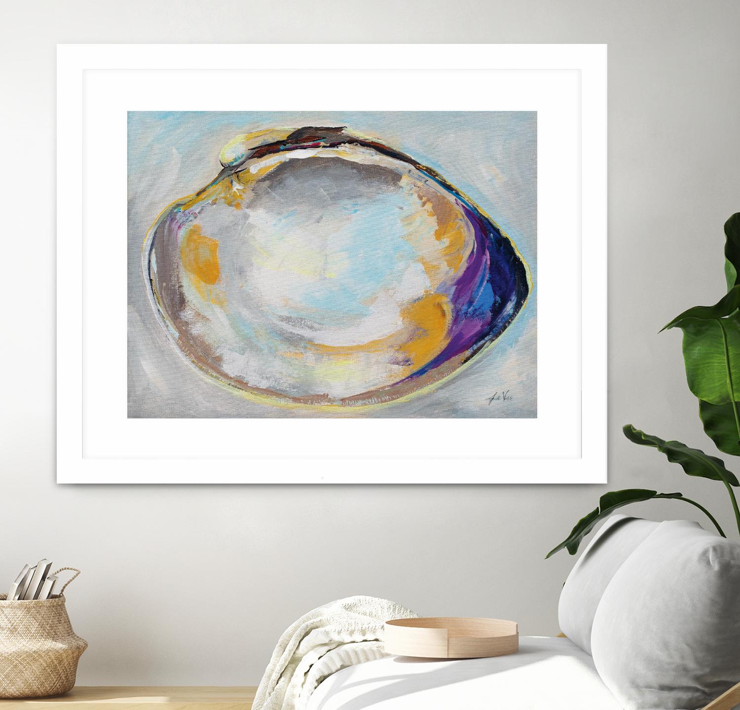 Open Quahog II by Jeanette Vertentes on GIANT ART - blue coastal & nautical seashells