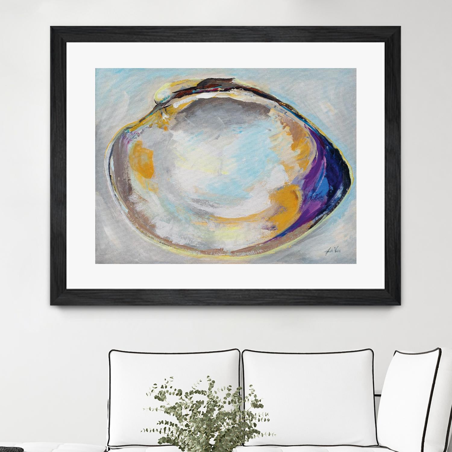 Open Quahog II by Jeanette Vertentes on GIANT ART - blue coastal & nautical seashells