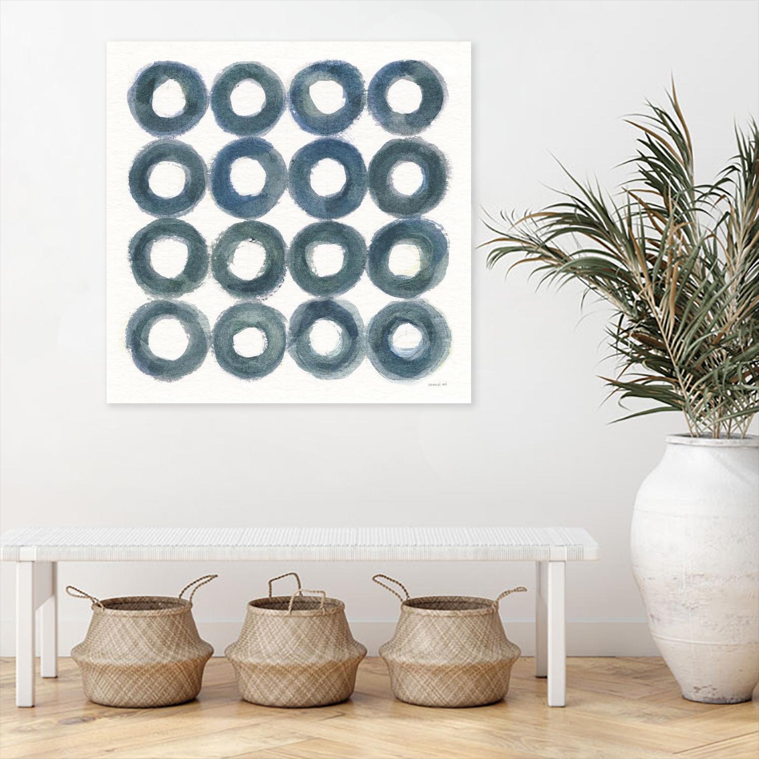 Fullness of Circles by Danhui Nai on GIANT ART - blue shapes minimalism