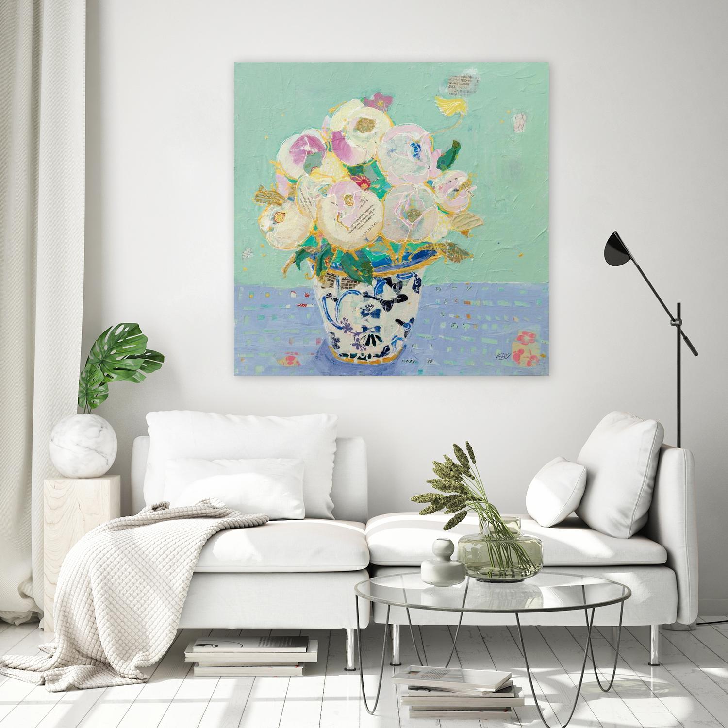 Kristens Peonies by Kellie Day on GIANT ART - pink florals floral