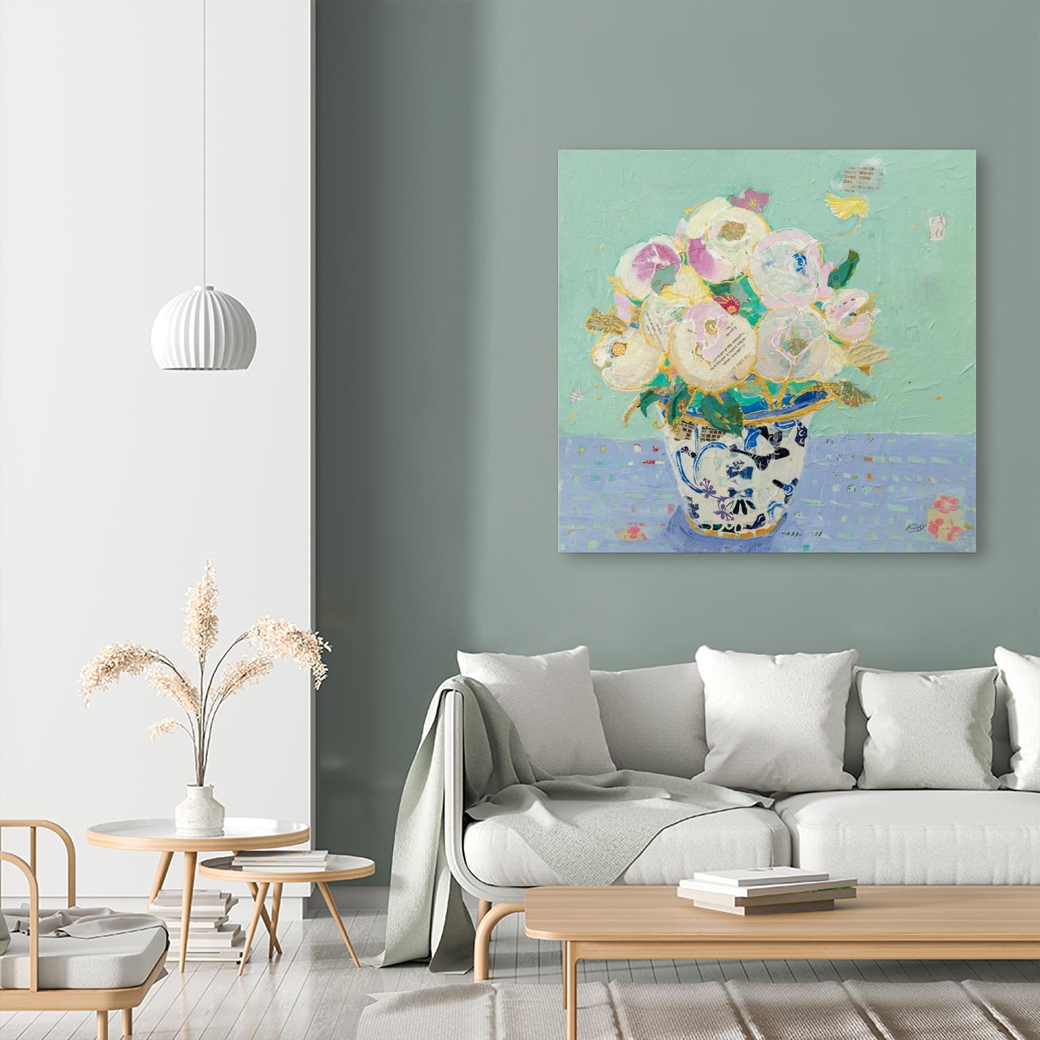 Kristens Peonies by Kellie Day on GIANT ART - pink florals floral