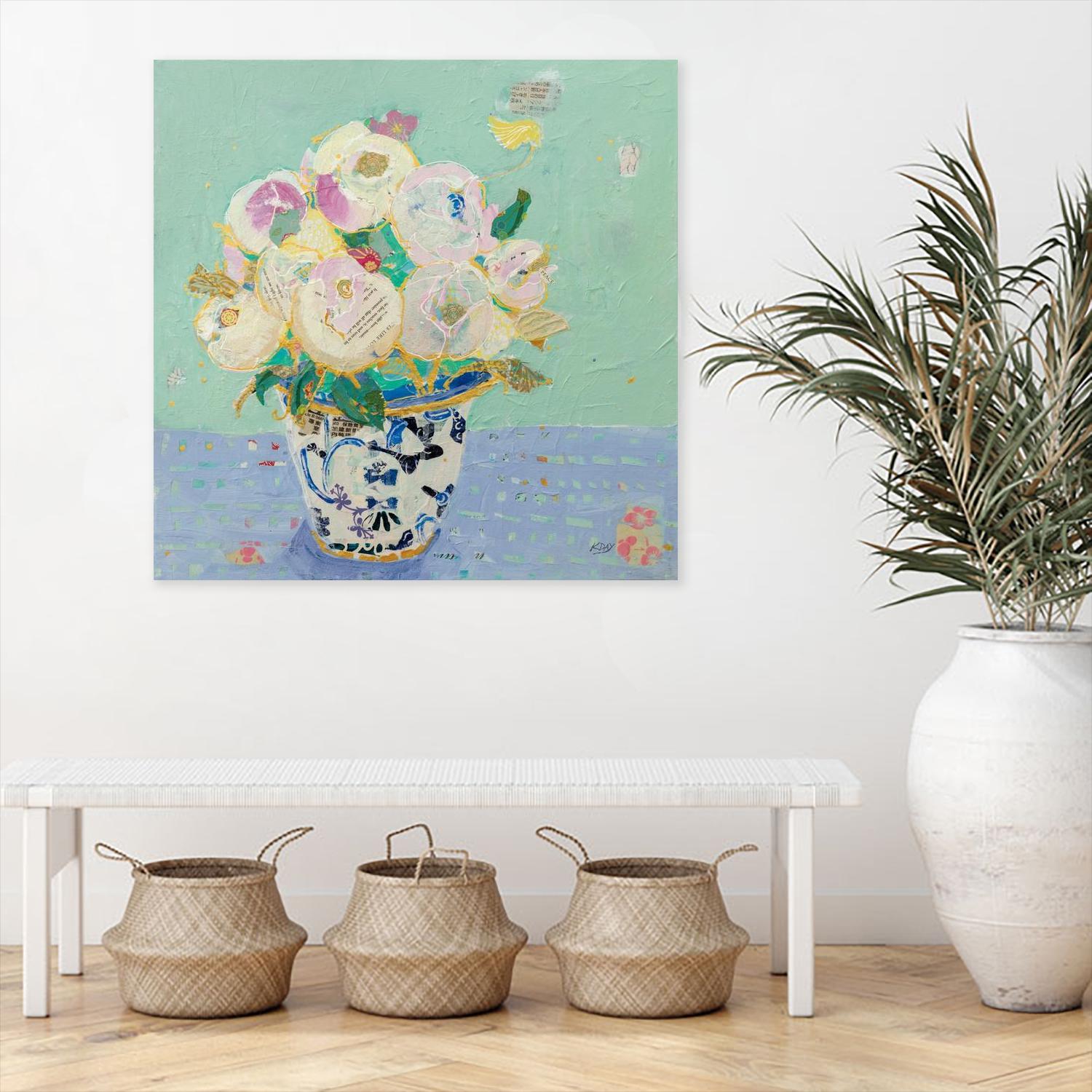 Kristens Peonies by Kellie Day on GIANT ART - pink florals floral