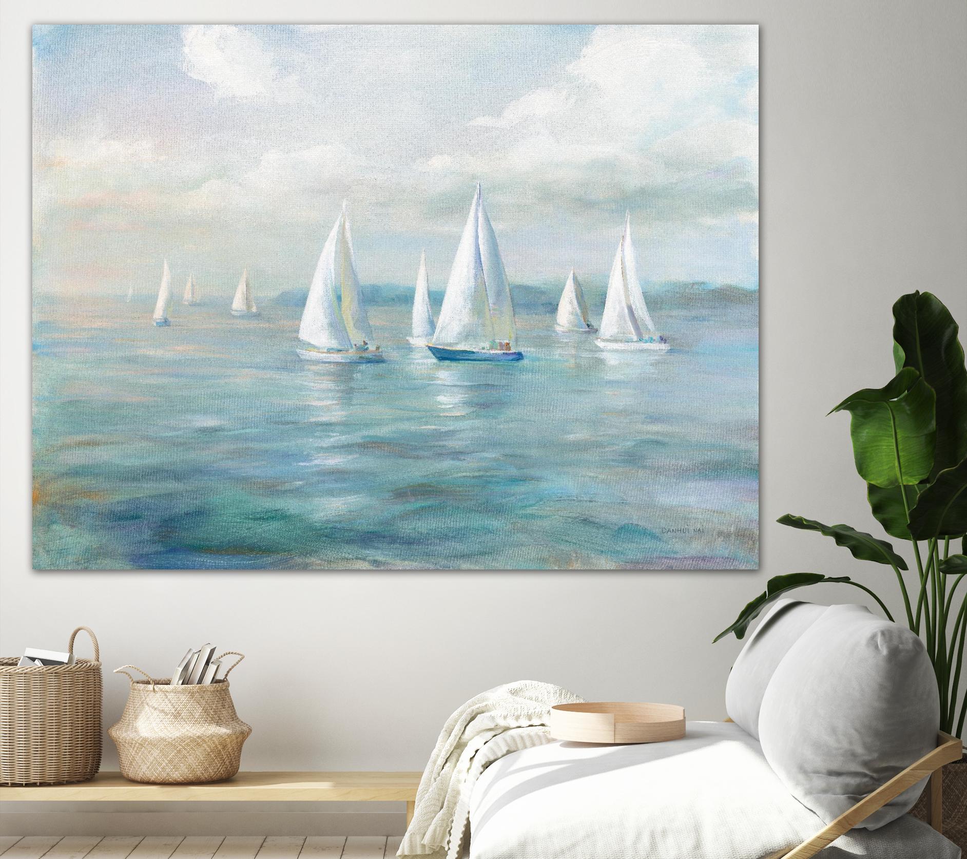 Setting Sail by Danhui Nai on GIANT ART - coastal & nautical blue