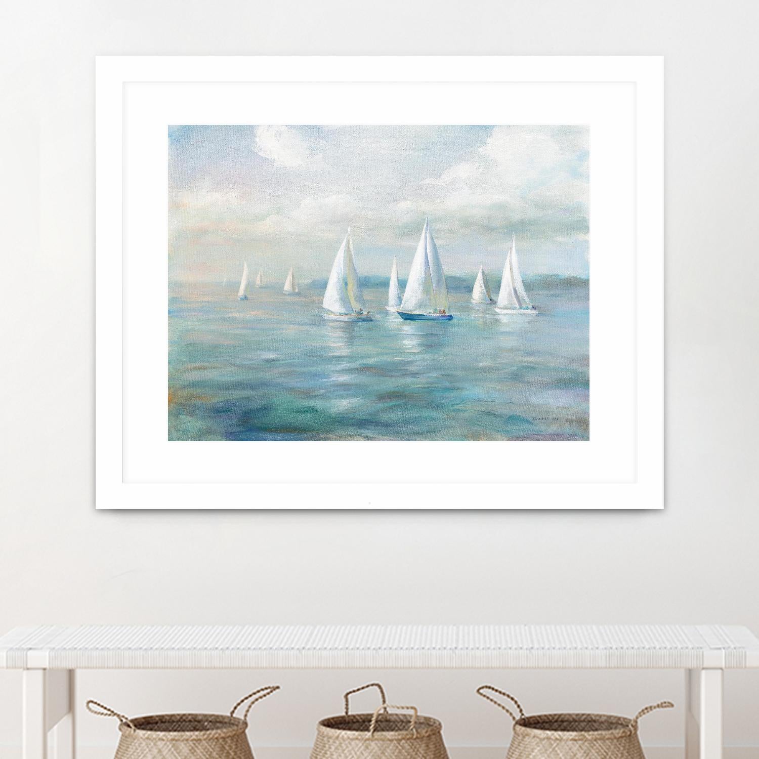 Setting Sail by Danhui Nai on GIANT ART - blue coastal & nautical sails