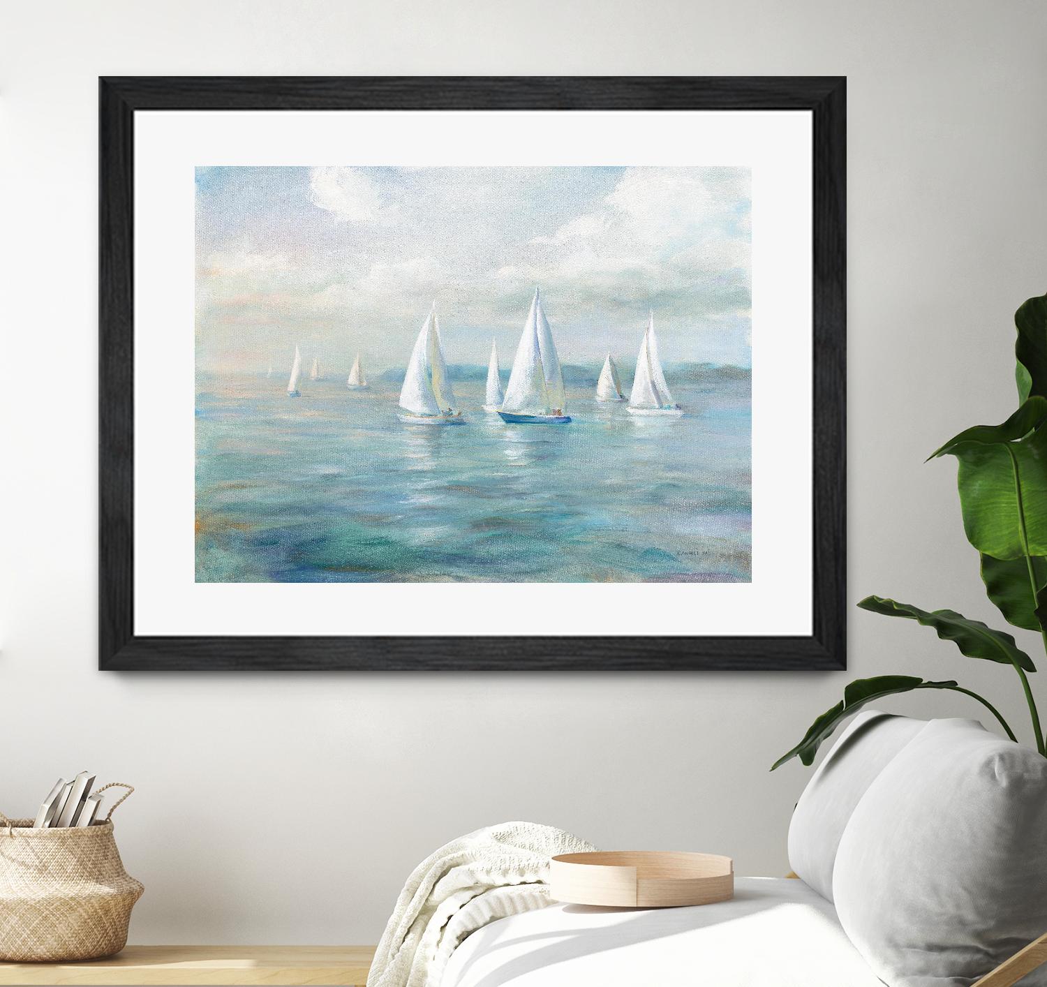 Setting Sail by Danhui Nai on GIANT ART - blue coastal & nautical sails