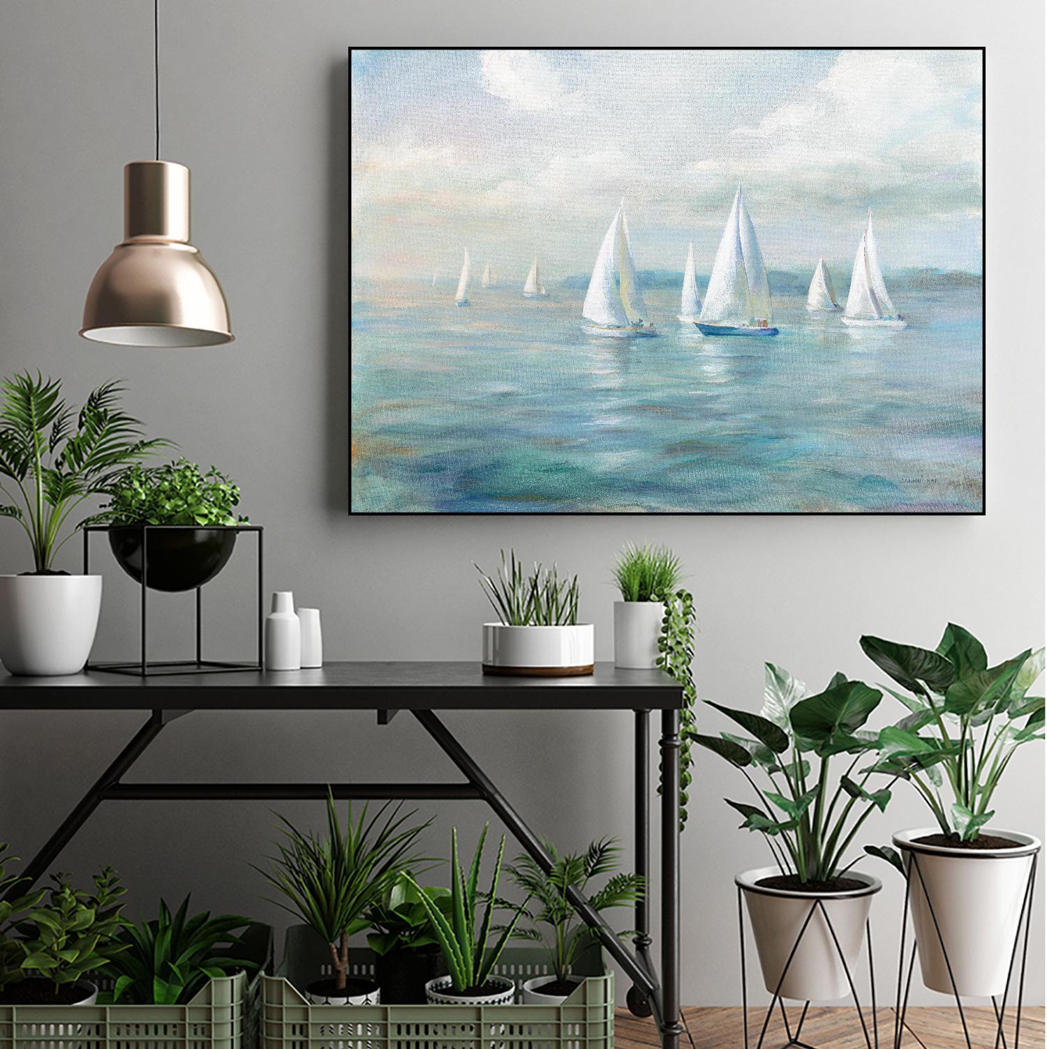 Setting Sail by Danhui Nai on GIANT ART - coastal & nautical blue