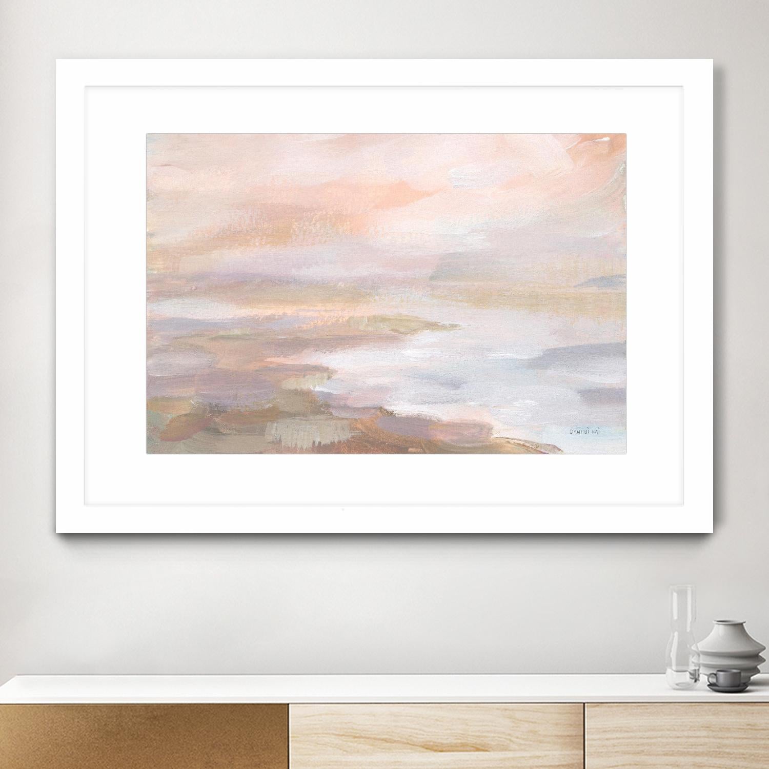 Sunrise Coast by Danhui Nai on GIANT ART - beige coastal & nautical waves