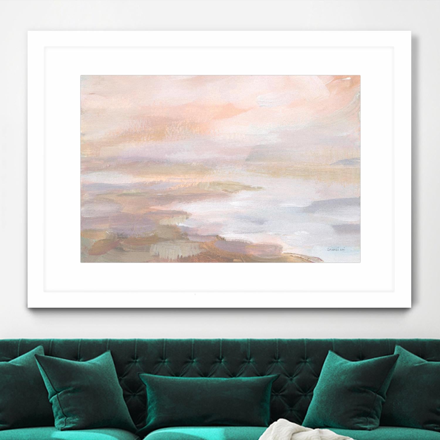 Sunrise Coast by Danhui Nai on GIANT ART - beige coastal & nautical waves