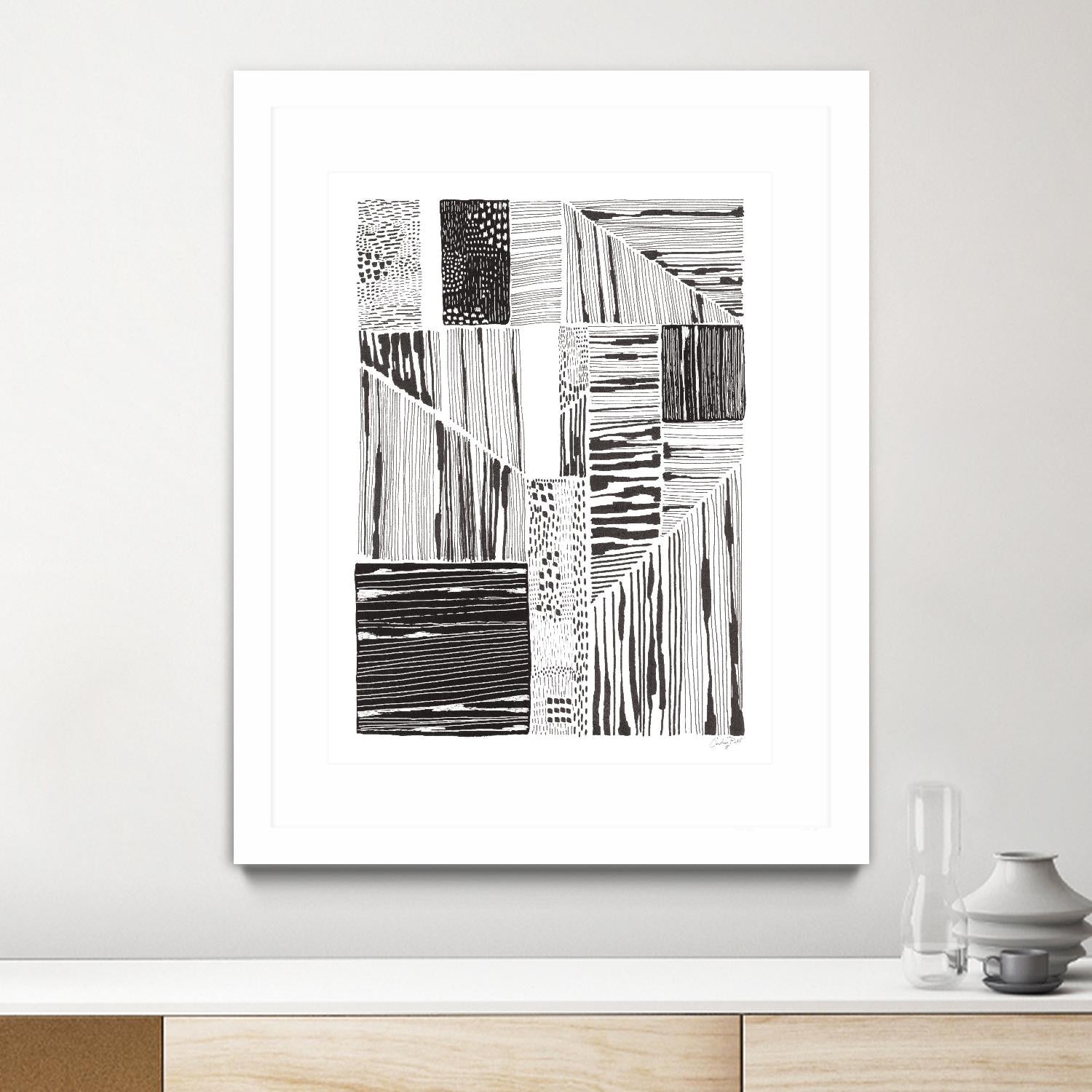 Lined Up II by Courtney Prahl on GIANT ART - white linear dots