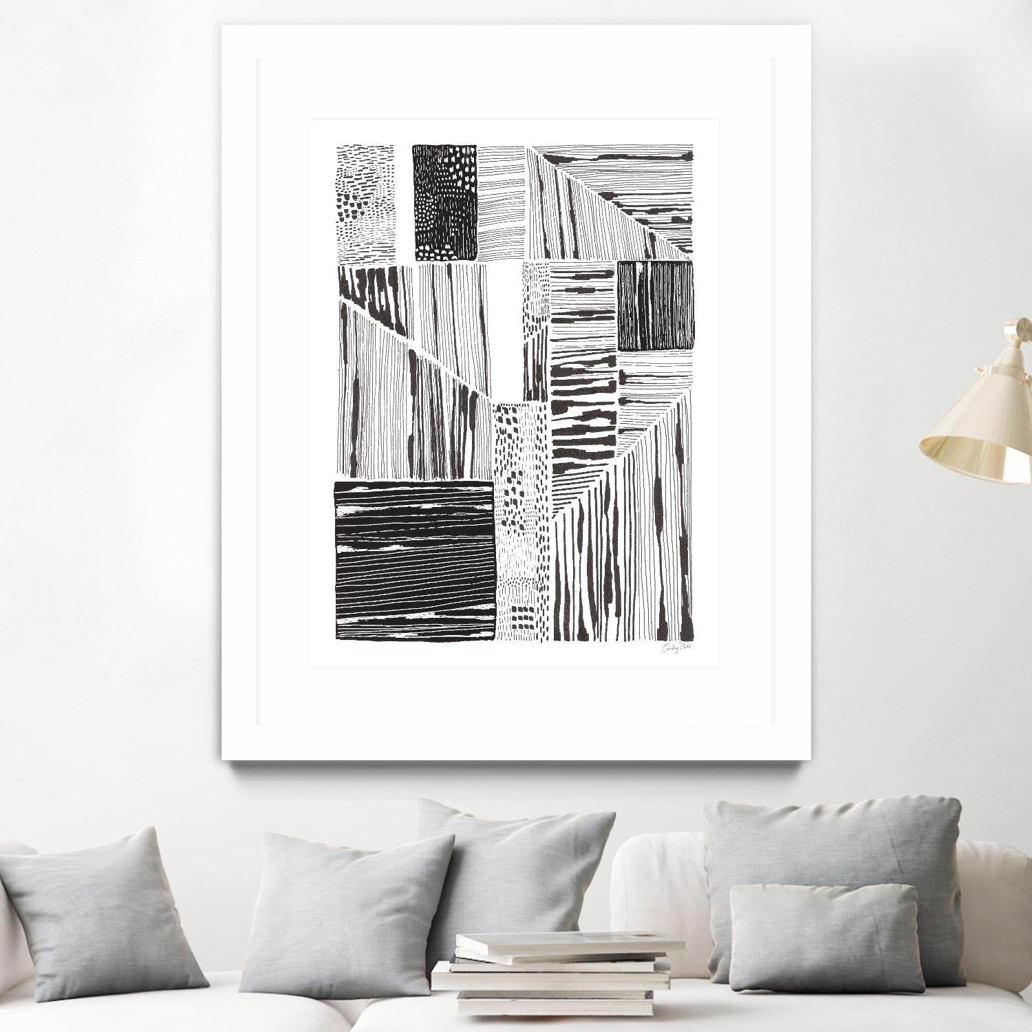 Lined Up II by Courtney Prahl on GIANT ART - white linear dots