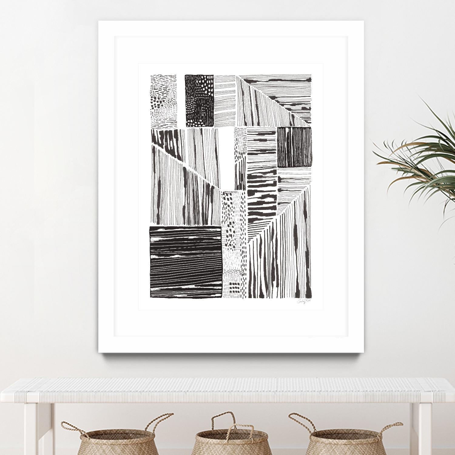 Lined Up II by Courtney Prahl on GIANT ART - white linear dots