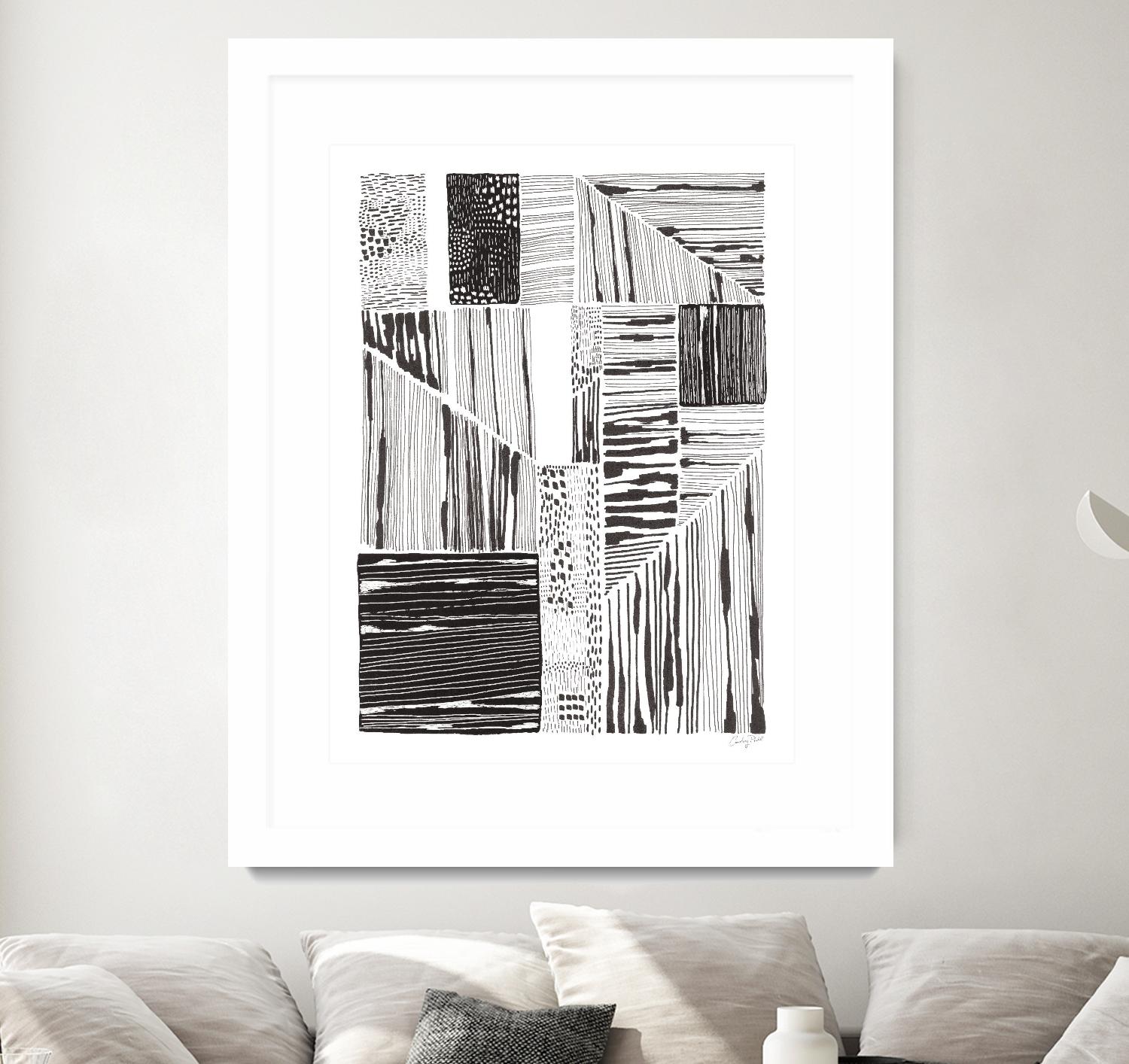 Lined Up II by Courtney Prahl on GIANT ART - white linear dots