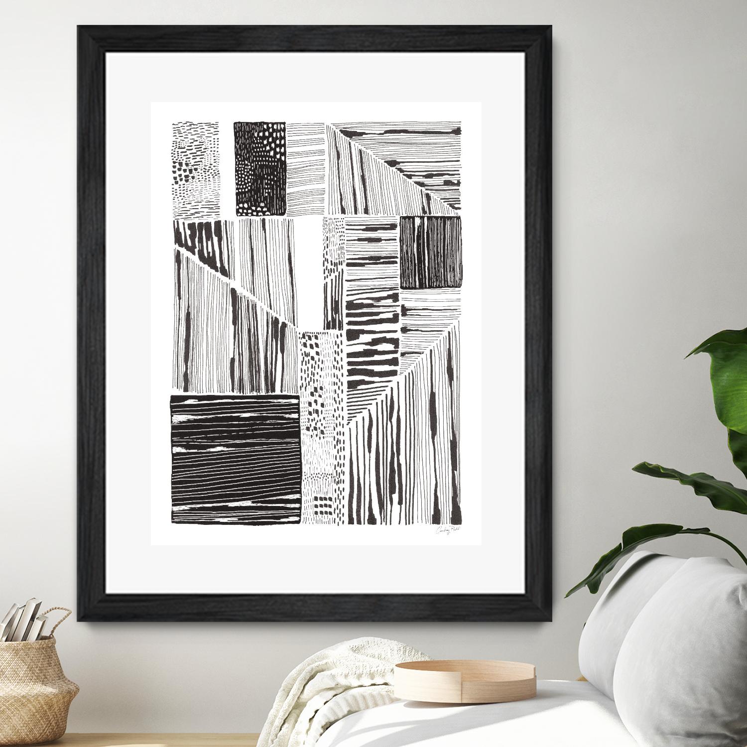 Lined Up II by Courtney Prahl on GIANT ART - white linear dots