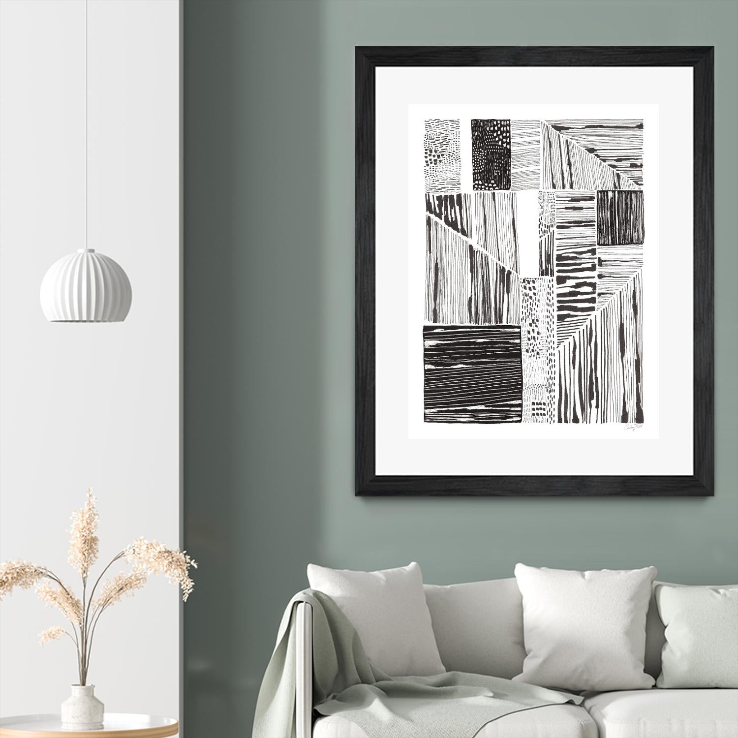 Lined Up II by Courtney Prahl on GIANT ART - white linear dots