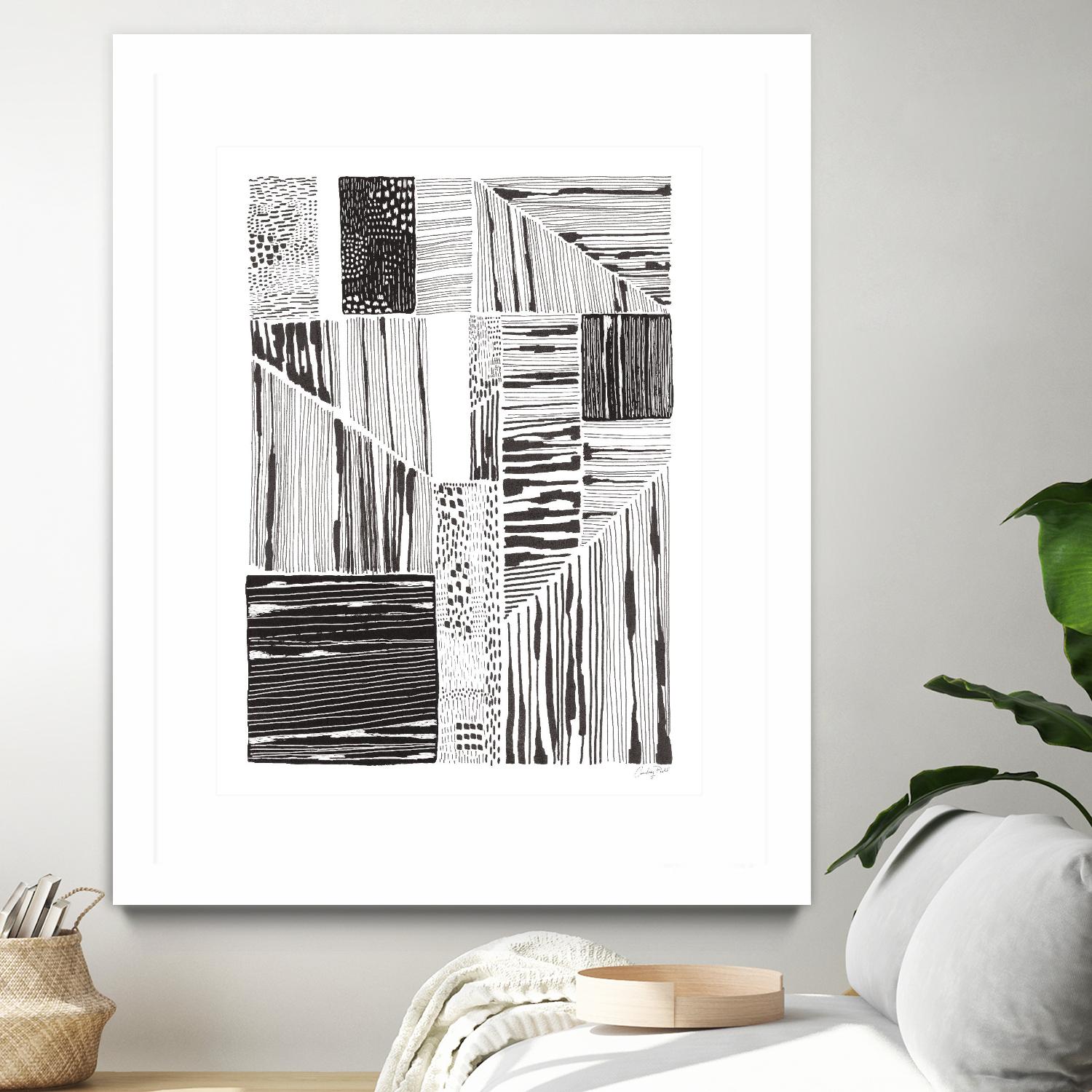 Lined Up II by Courtney Prahl on GIANT ART - white linear dots