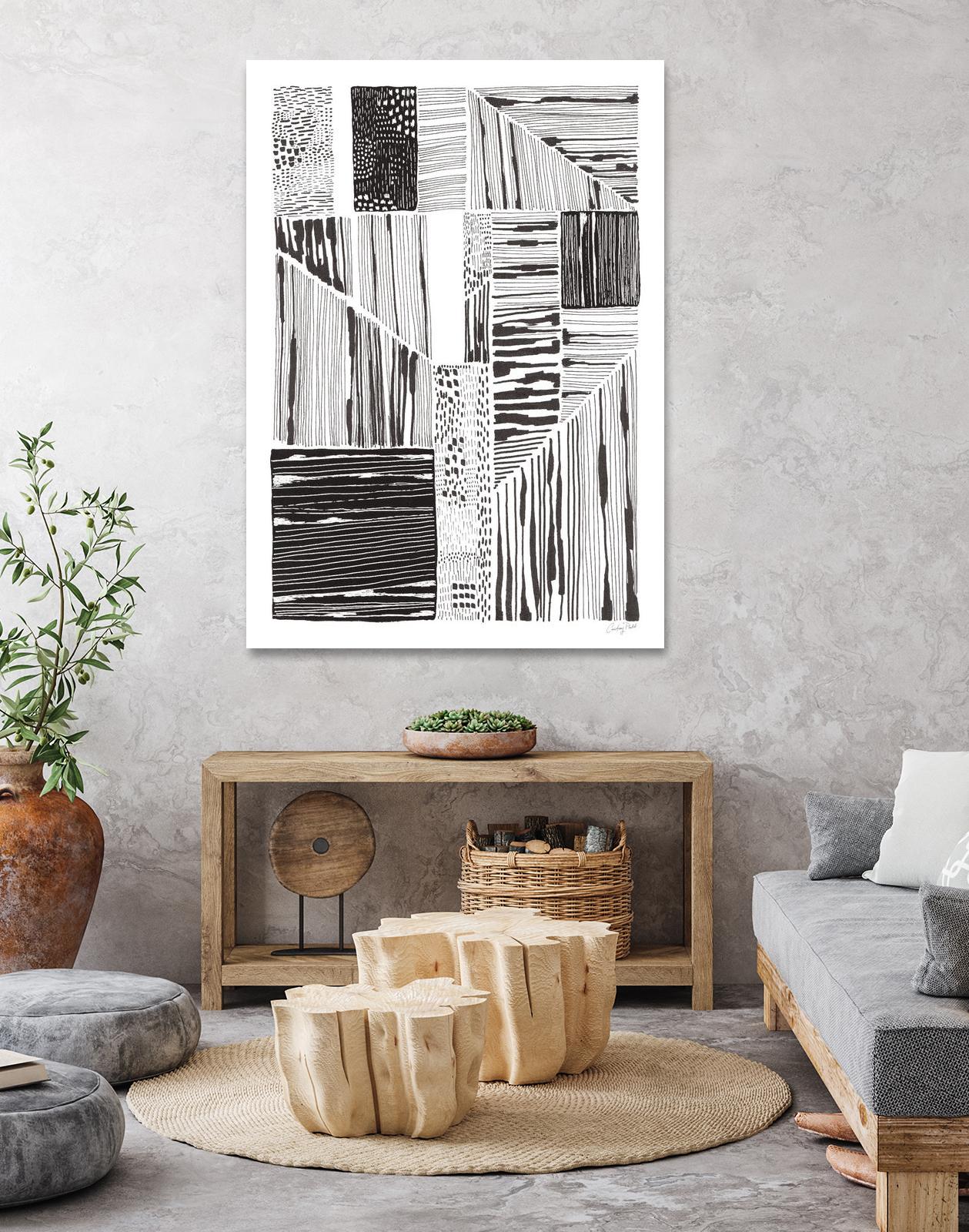 Lined Up II by Courtney Prahl on GIANT ART - white linear dots