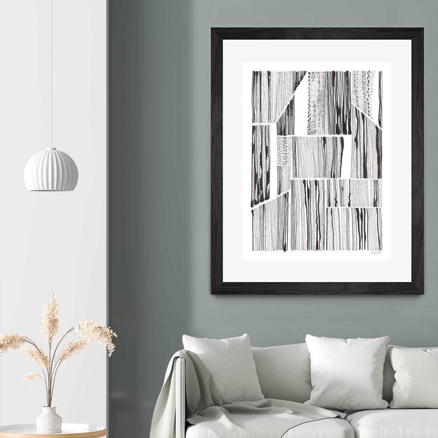 Lined Up III by Courtney Prahl on GIANT ART - white linear dots