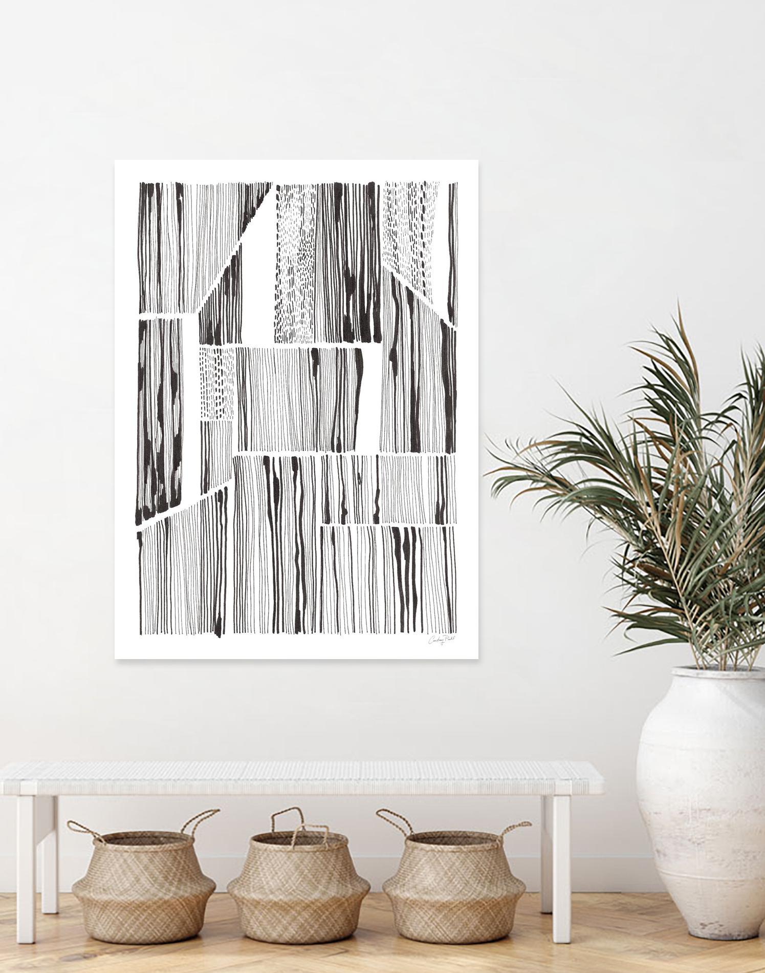 Lined Up III by Courtney Prahl on GIANT ART - white linear dots