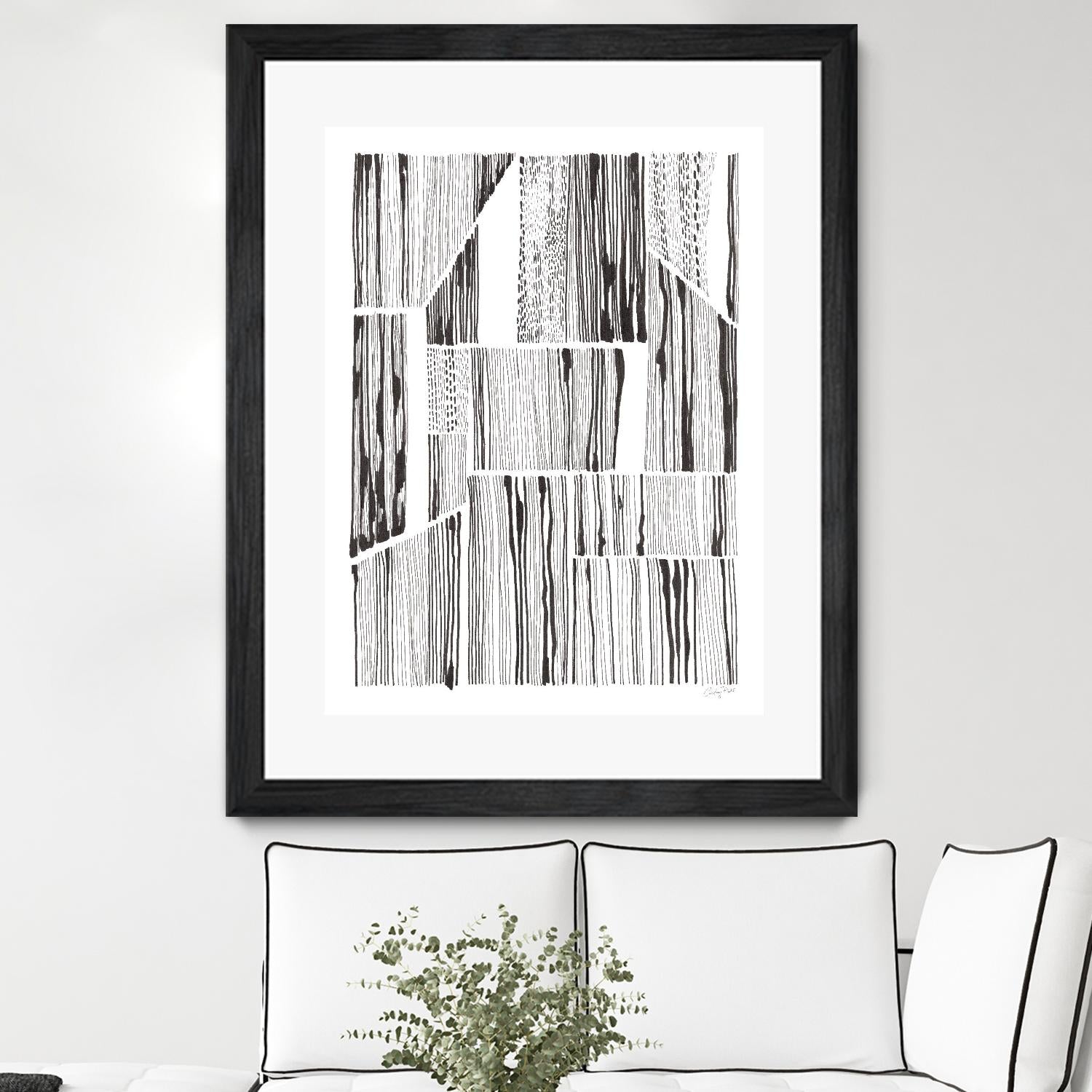 Lined Up III by Courtney Prahl on GIANT ART - white linear dots