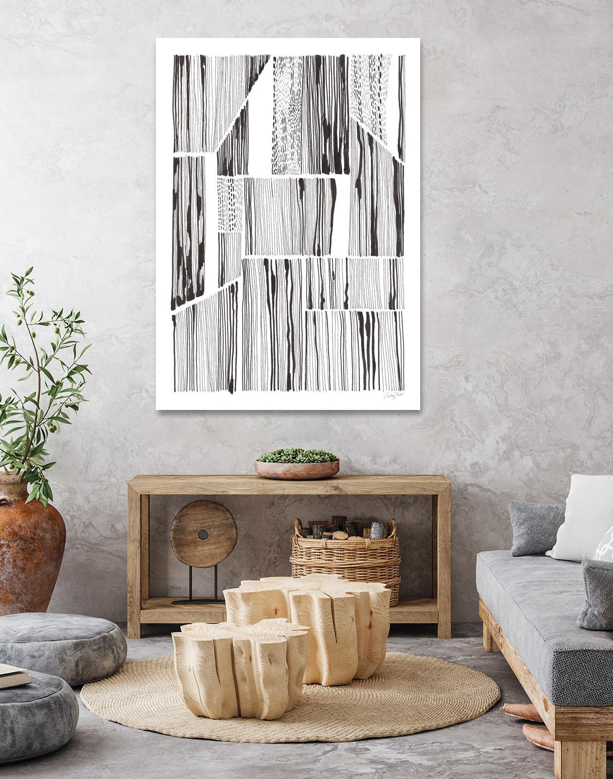 Lined Up III by Courtney Prahl on GIANT ART - white linear dots