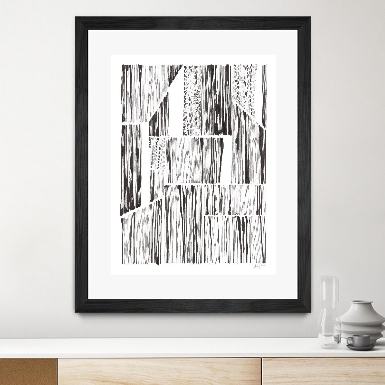 Lined Up III by Courtney Prahl on GIANT ART - white linear dots