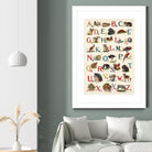 Schoolhouse Alphabet by Wild Apple on GIANT ART - beige illustration  flowers