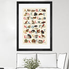 Schoolhouse Alphabet by Wild Apple on GIANT ART - beige illustration  flowers