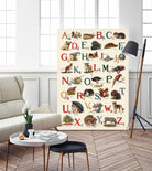 Schoolhouse Alphabet by Wild Apple on GIANT ART - beige illustration  flowers