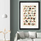 Schoolhouse Alphabet by Wild Apple on GIANT ART - beige illustration  flowers