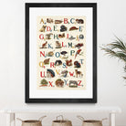Schoolhouse Alphabet by Wild Apple on GIANT ART - beige illustration  flowers