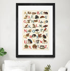 Schoolhouse Alphabet by Wild Apple on GIANT ART - beige illustration  flowers