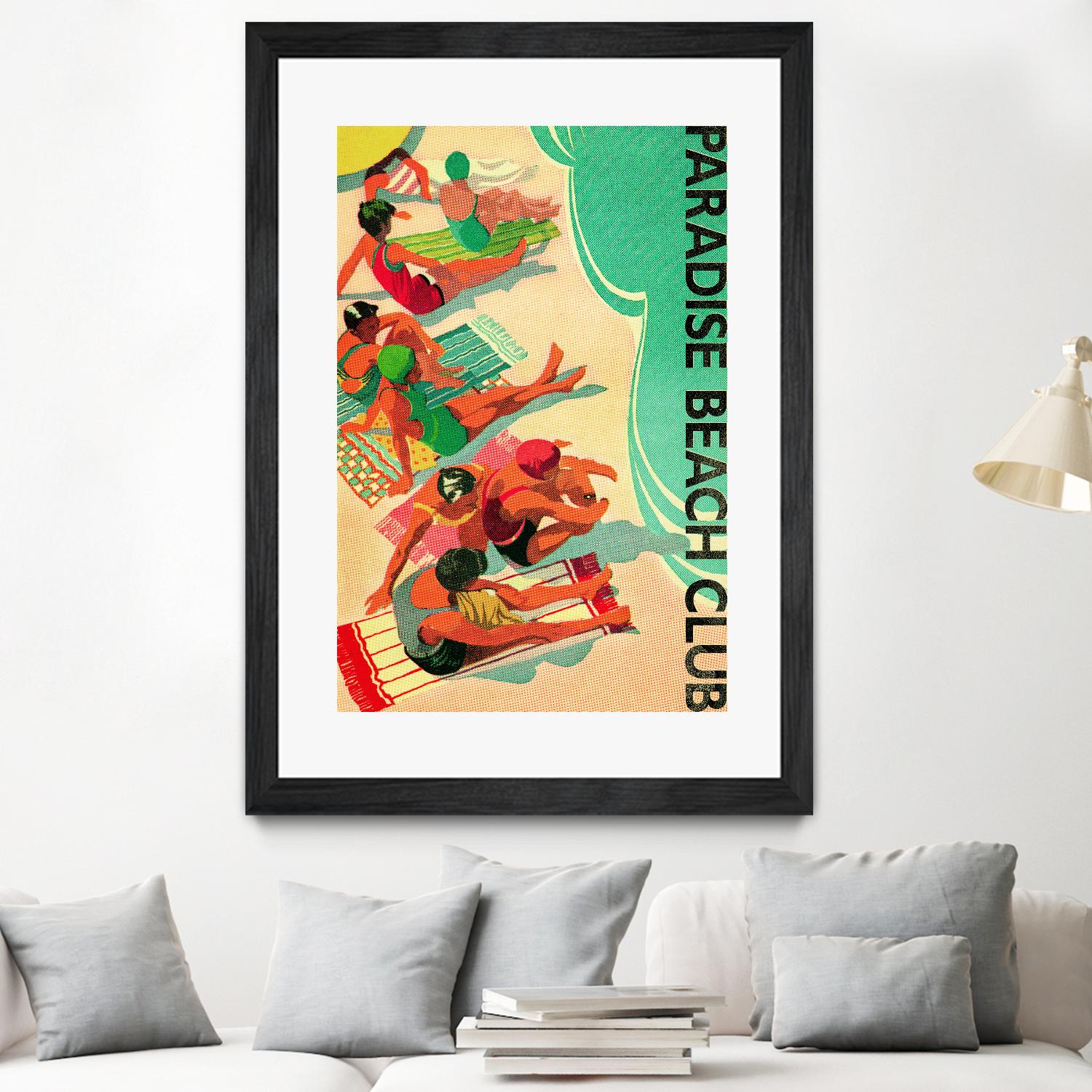 Paradise Beach Club by Portfolio on GIANT ART - beige vintage beach