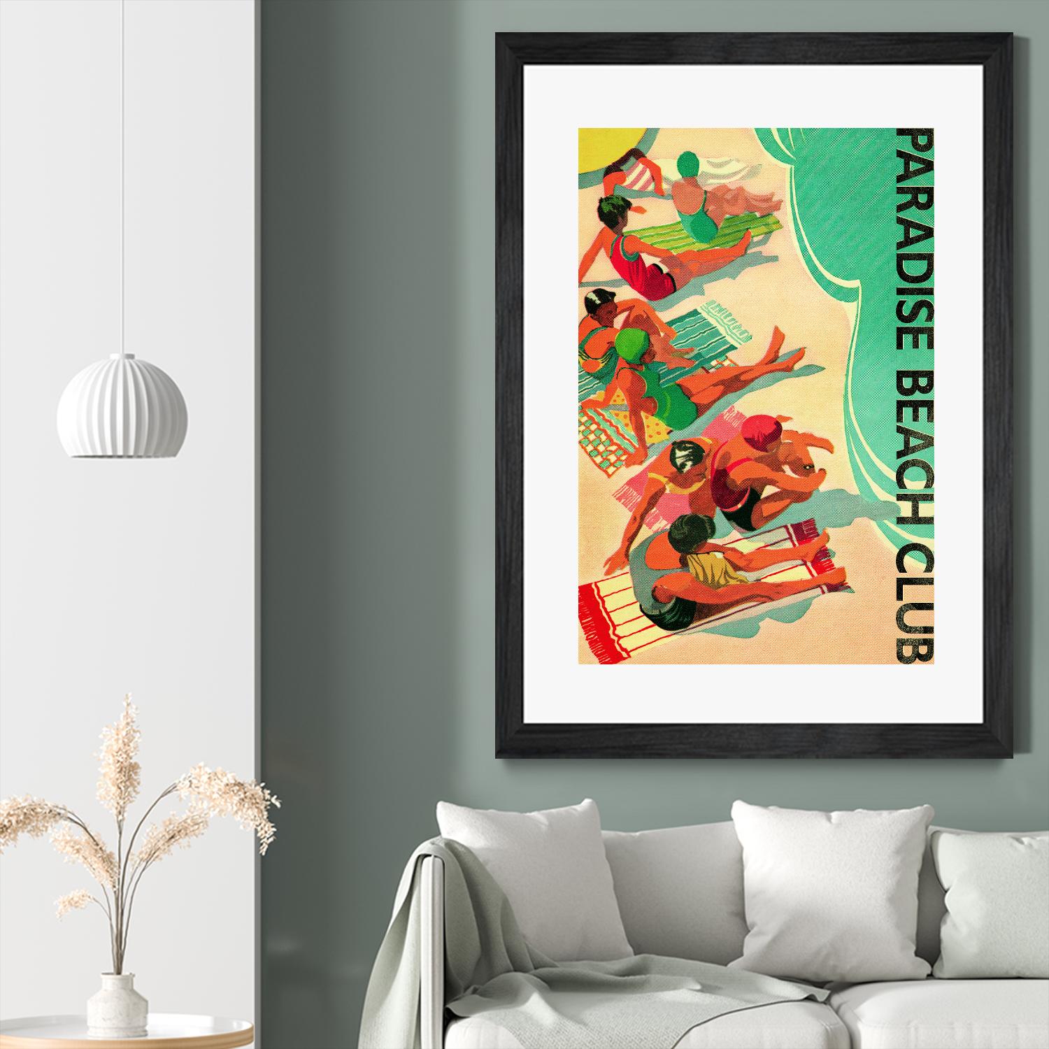 Paradise Beach Club by Portfolio on GIANT ART - beige vintage beach