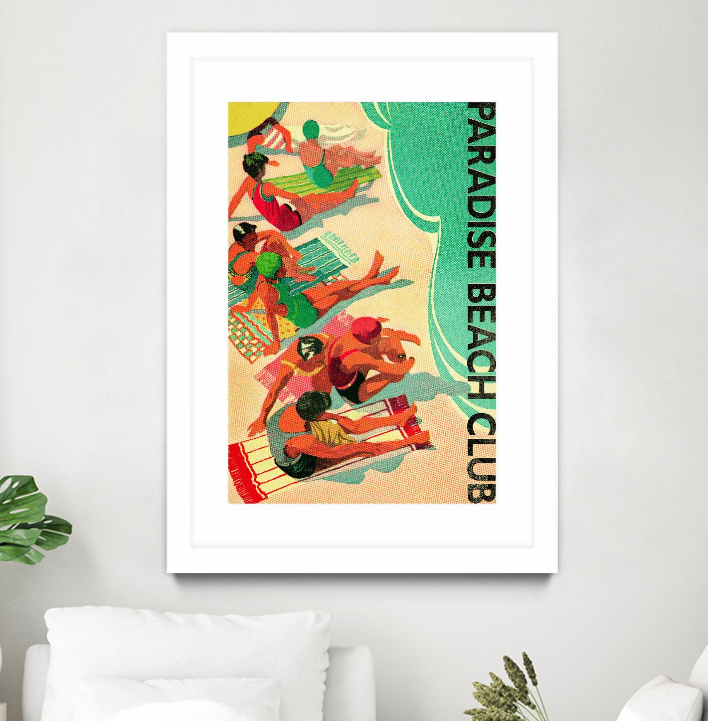 Paradise Beach Club by Portfolio on GIANT ART - beige vintage beach