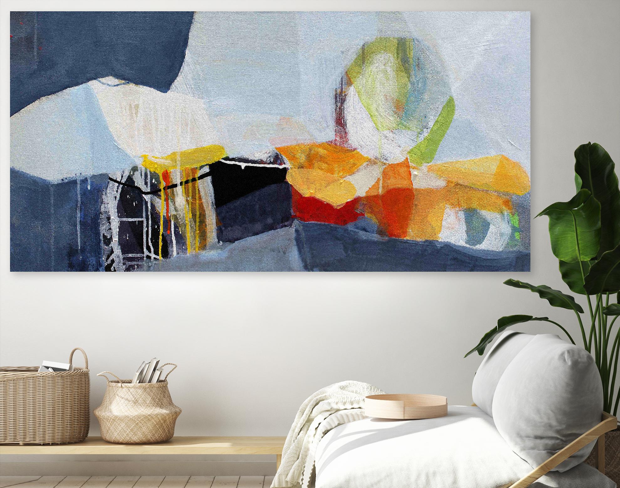 Story Teller by Lina Alattar on GIANT ART - blue,orange abstracts, contemporary