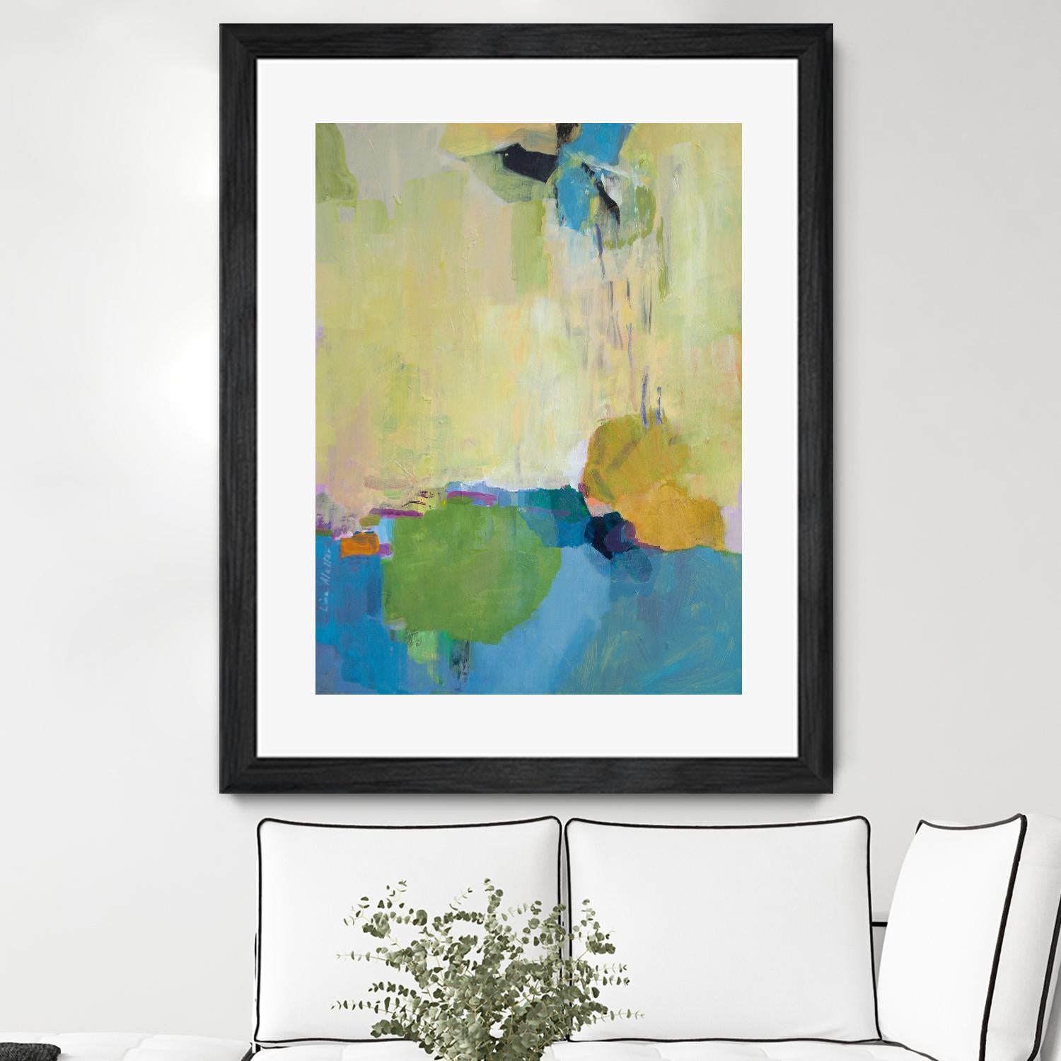 The Promise of Something by Lina Alattar on GIANT ART - blue,yellow abstracts, contemporary