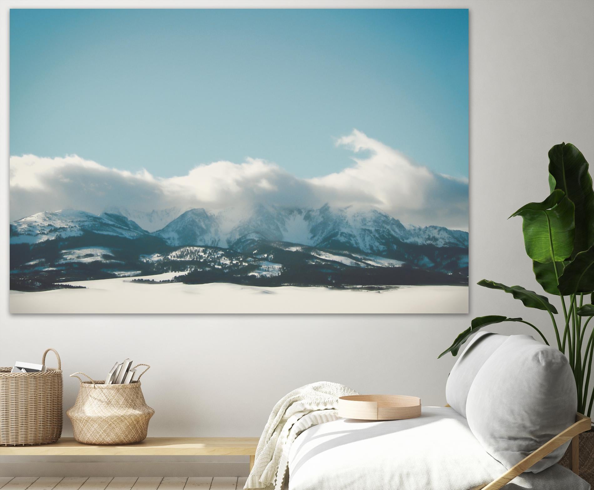 Bridger Mountain Cloud Cover by Annie Bailey Art on GIANT ART - white,blue landscapes, photography, mountains, snow, winter, hills