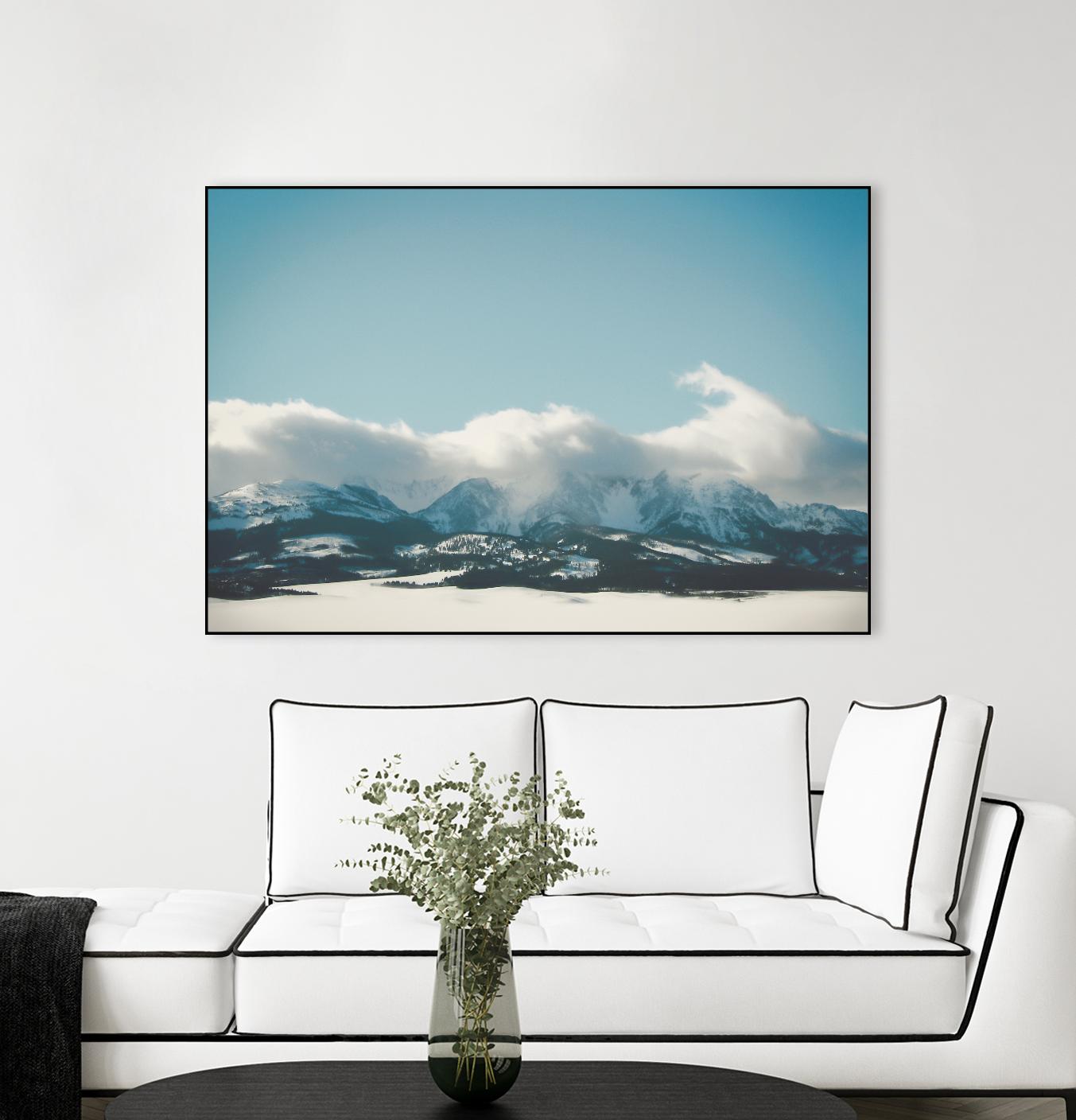 Bridger Mountain Cloud Cover by Annie Bailey Art on GIANT ART - white,blue landscapes, photography, mountains, snow, winter, hills